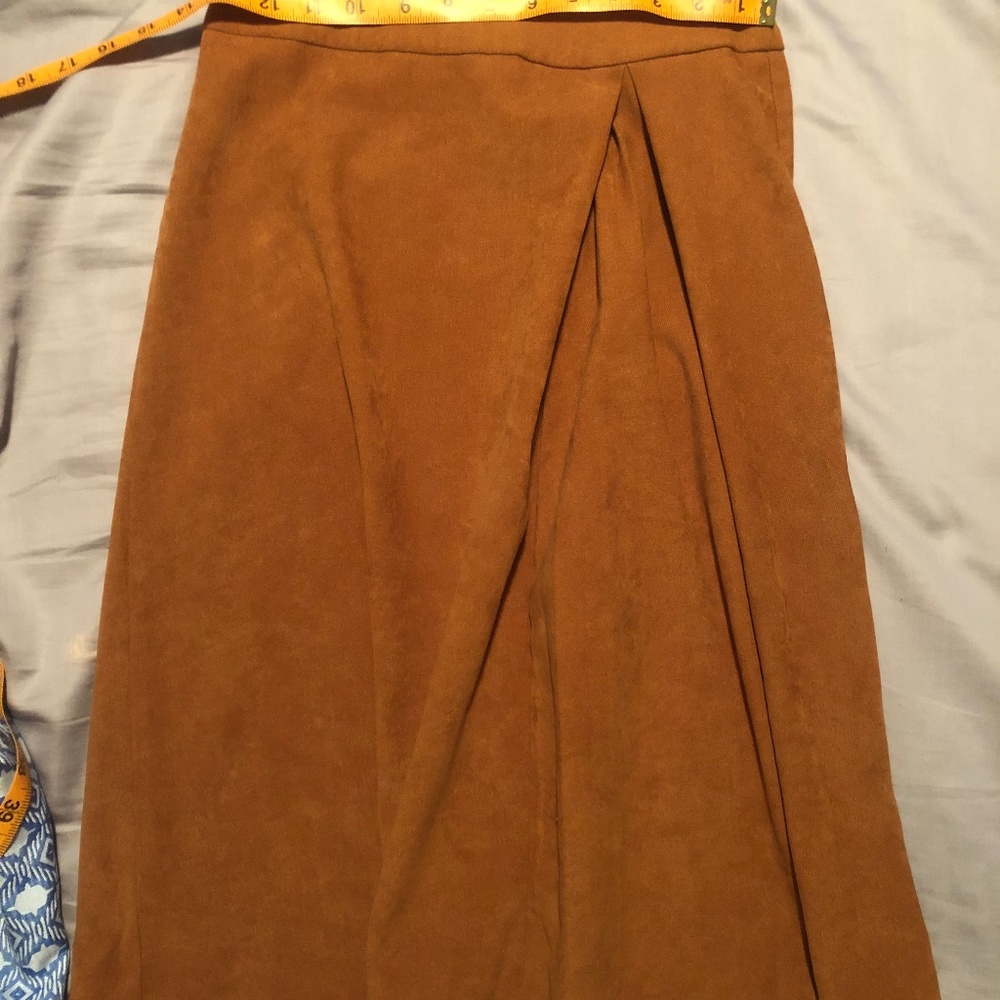 Shein Aline Knee Length Tan Skirt